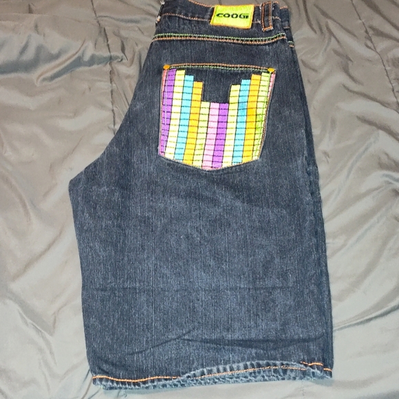 Coogi Men's Dark Blue Jeans with Colorful Pocket Design ππ½ - Picture 3 of 7